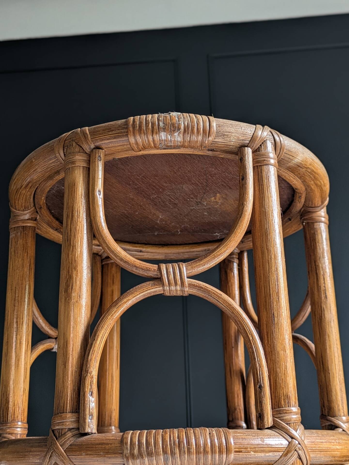 Plant stand, vintage side table, 1970s bamboo.