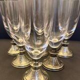 Set of 6 crystal champagne flutes
