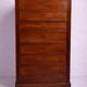 Empire Restoration period chest of drawers in mahogany, with a marble top.