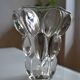 Vintage crystal vase, glassware to be identified, circa 1950 - 1960.