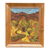 Original Oil on Swedish Panel - "Path" by Pia H. Campbell - Signed - Vintage and Framed
