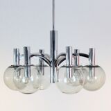 Chrome and glass vintage by Kaiser lights chandelier