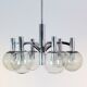 Chrome and glass vintage by Kaiser lights chandelier