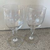 2 verres à vin en cristal