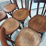 Suite of 12 chairs of bistrot Baumann 1940s