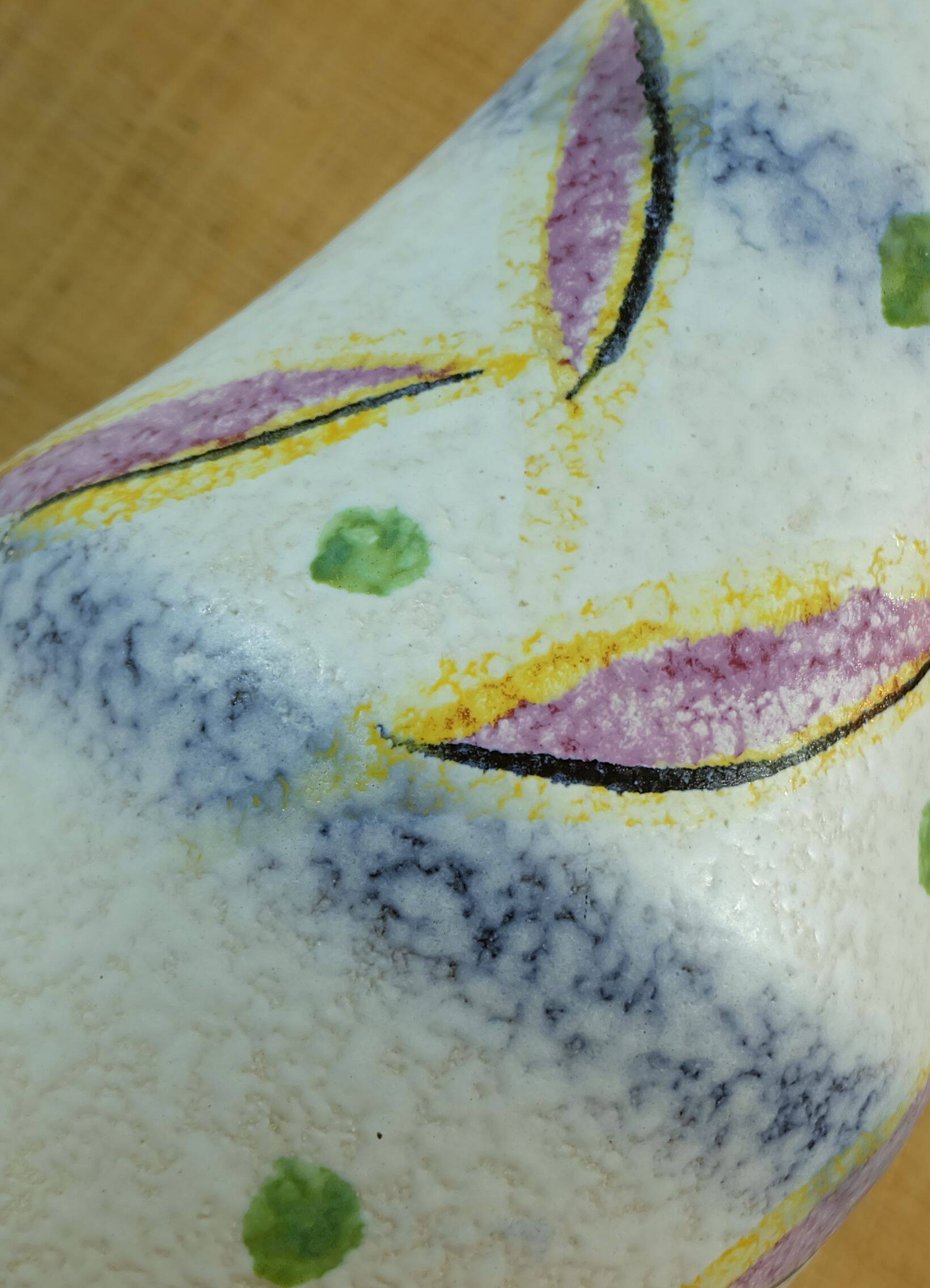 vase de sol Scheurich des années 60, modèle 537-52, motif abstrait du milieu du siècle