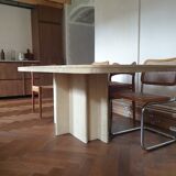 Vintage travertine dining table Roche bobois