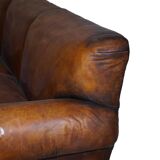 Antique Victorian leather canapé, hand-dyed, 3-4 seats.