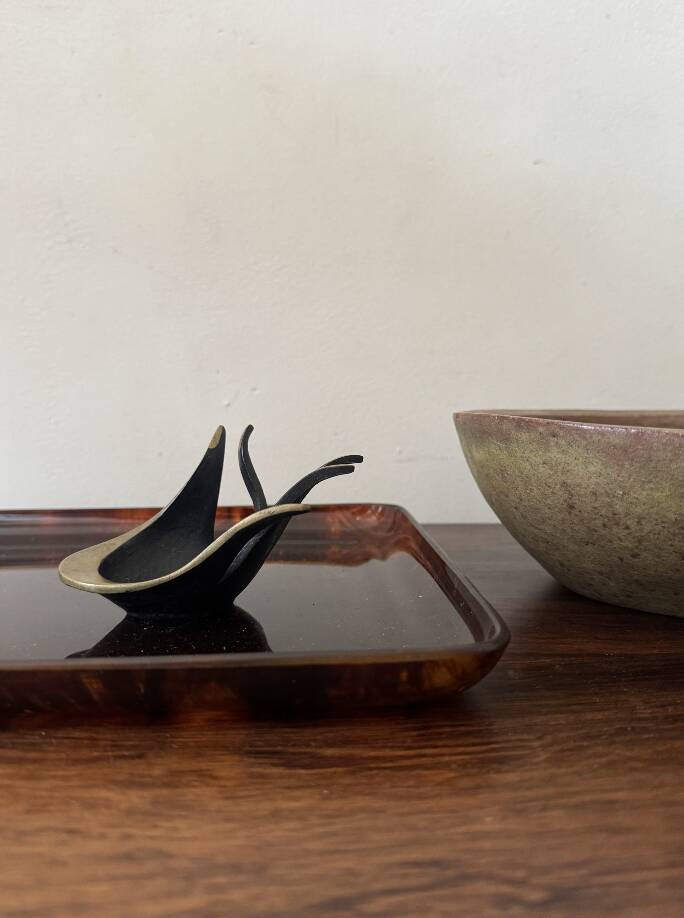 Plateau écaille de tortue en lucite, Italie 1970