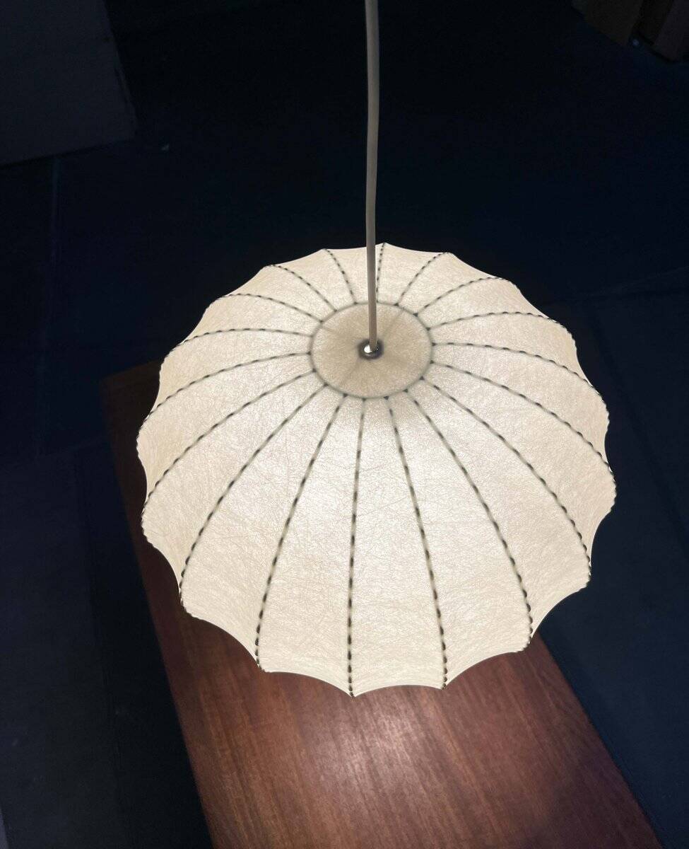 Modern mid-century Cocoon pendant lamp by Friedel Wauer for Goldkant Leuchten, Germany, 1960s.