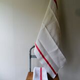 Set of 6 antique half-cloths, embroidered BR