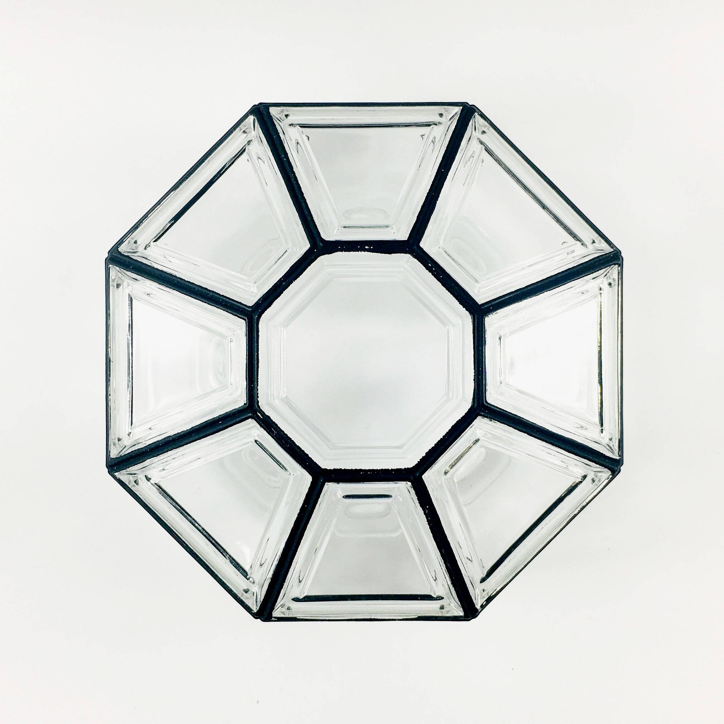 Mid-Century Modern Glass & Brass Ceiling Light from Limburg, Germany, 1960s