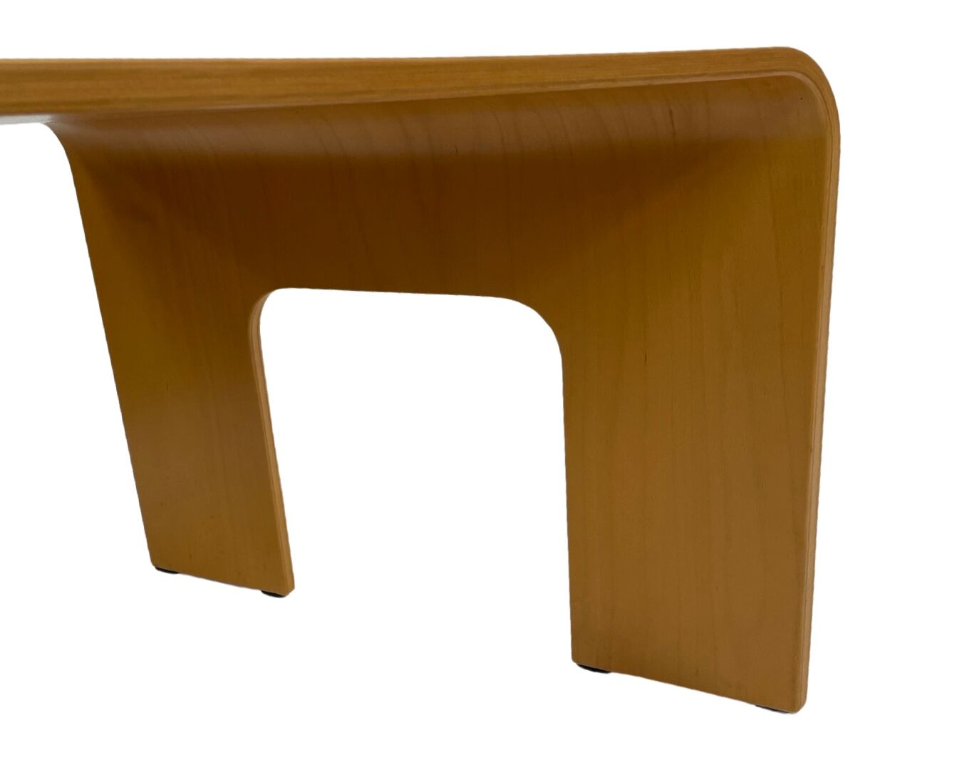 Table d’angle en bois courbé moderne du milieu du siècle années 1970
