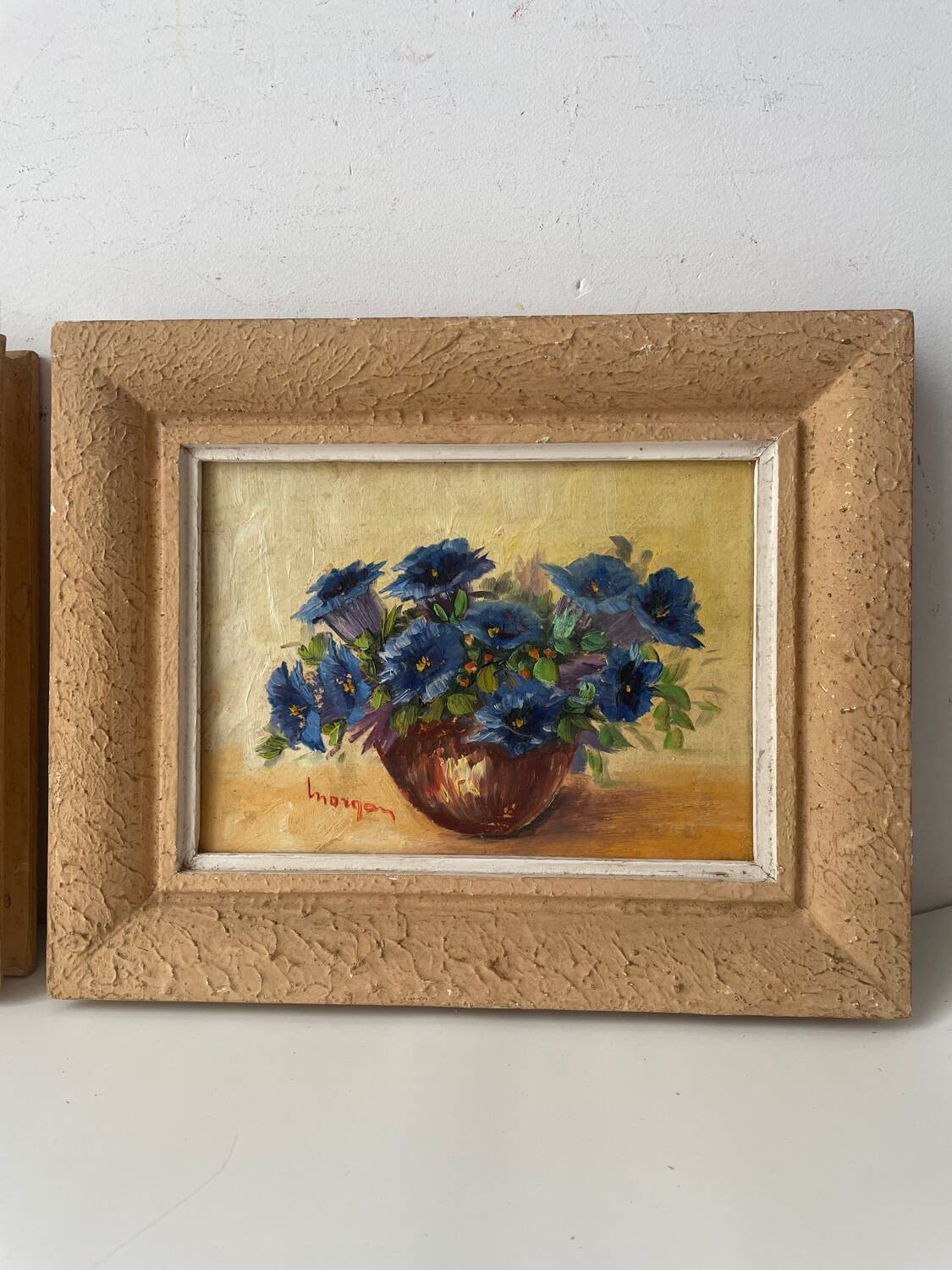 Pair of small paintings, bouquet of flowers