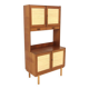 Scandinavian teak and rattan bookcase, Sweden, 1960