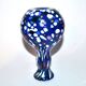 Biot vase in blue bubbled blown glass, design 2000, signed Arnold