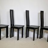 Postmodern Black Dining Chairs by Pietro Costantini, Set of 4, 1970s