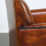 Sleek sheepskin Art Deco design armchair with beautiful details