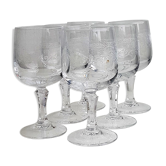 Lot of 6 etched crystal stemware