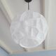 Glass sphere pendant light with teak, danish design, 70s