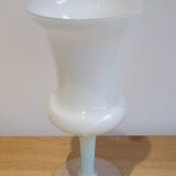 White opaline cut vase