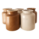Set of five stoneware mustard pots