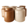 Set of five stoneware mustard pots