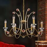 Vianden designer brass and crystal pendant light by Castro Lighting