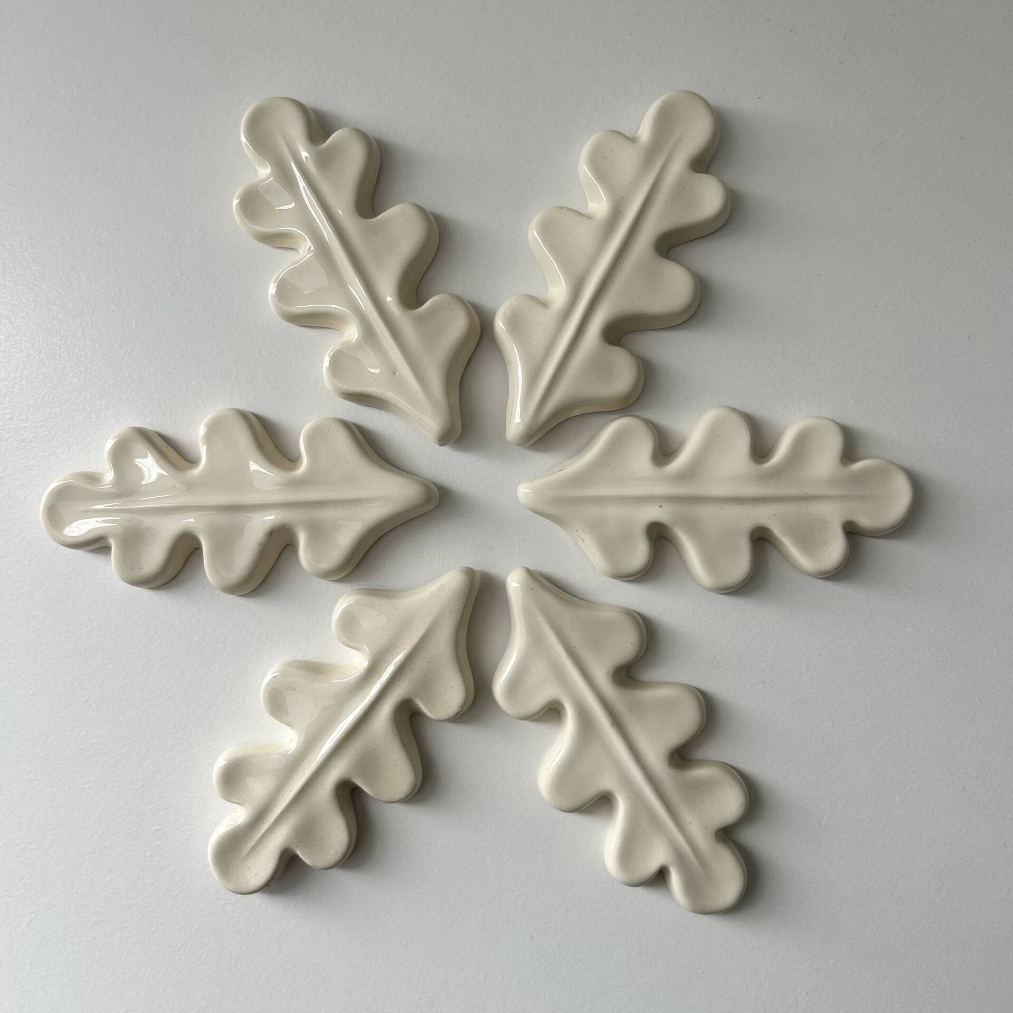 Lot de 6 porte couteaux feuille de chêne