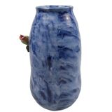 Chinese vase in polychrome glazed terracotta.