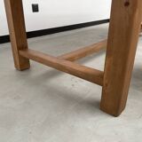 Solid pine table with its extension, 1950s