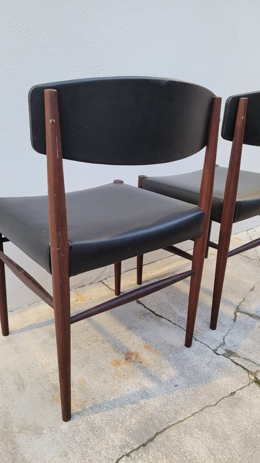 Pair of vintage teak Scandinavian chairs 1950