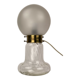 Lampe Art Déco style tourbillon laiton et champignon verre