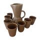 Ensemble de 7 verres et leur carafe en grès Grespot Digoin