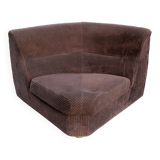 Vintage corner chair in brown velvet