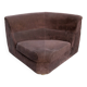 Chauffeuse d'angle vintage en velours marron