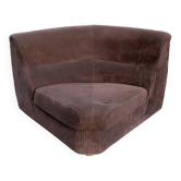 Chauffeuse d'angle vintage en velours marron