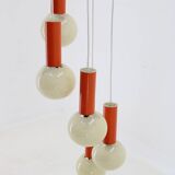 1970s Cascade Chandelier with Plastic Shades, Czechoslovakia