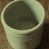 Gray beige glazed stoneware pot
