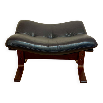 Leather ottoman "Scandinavian design" 1960.