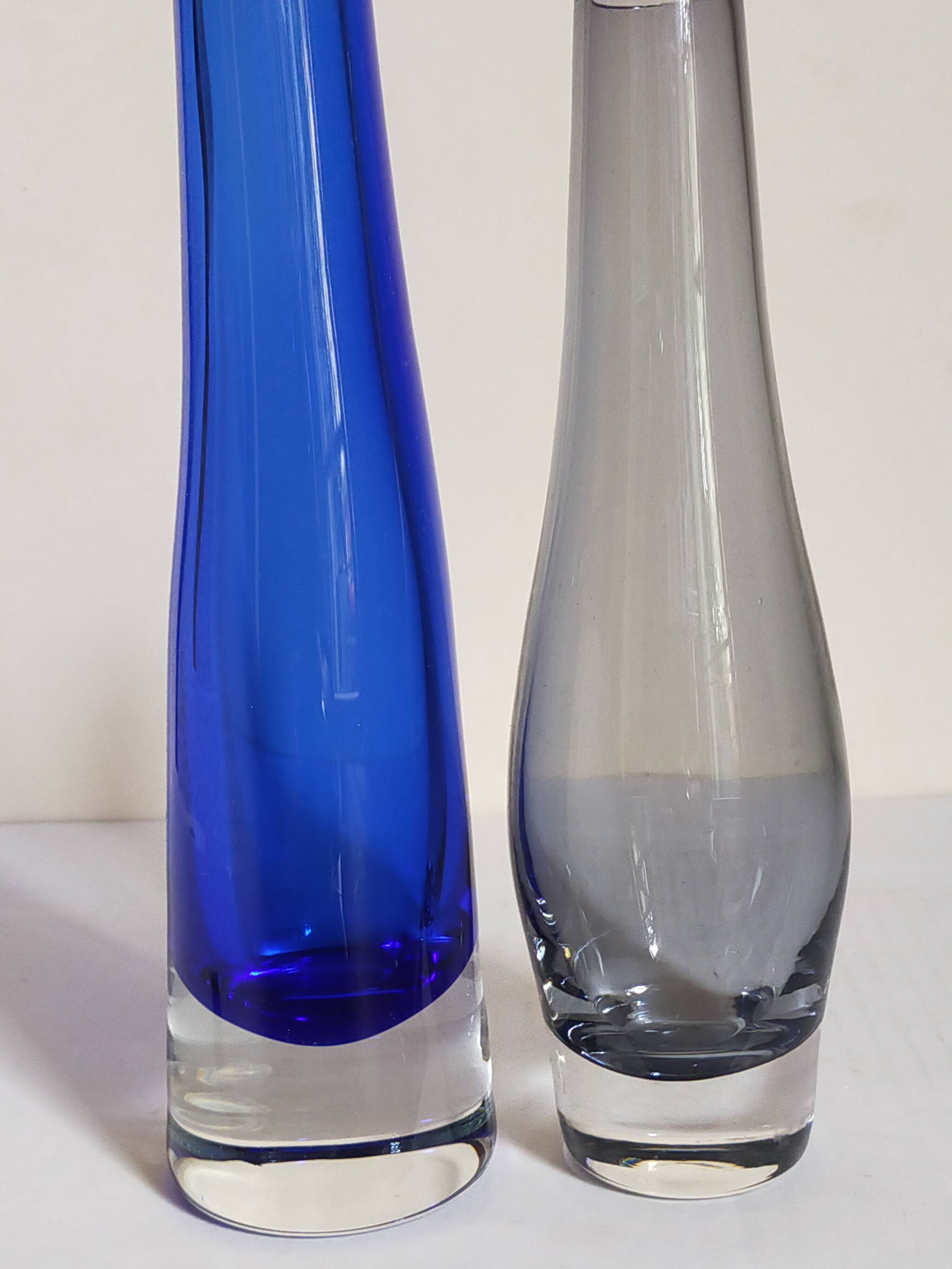 Duo of vintage glassblower soliflores
