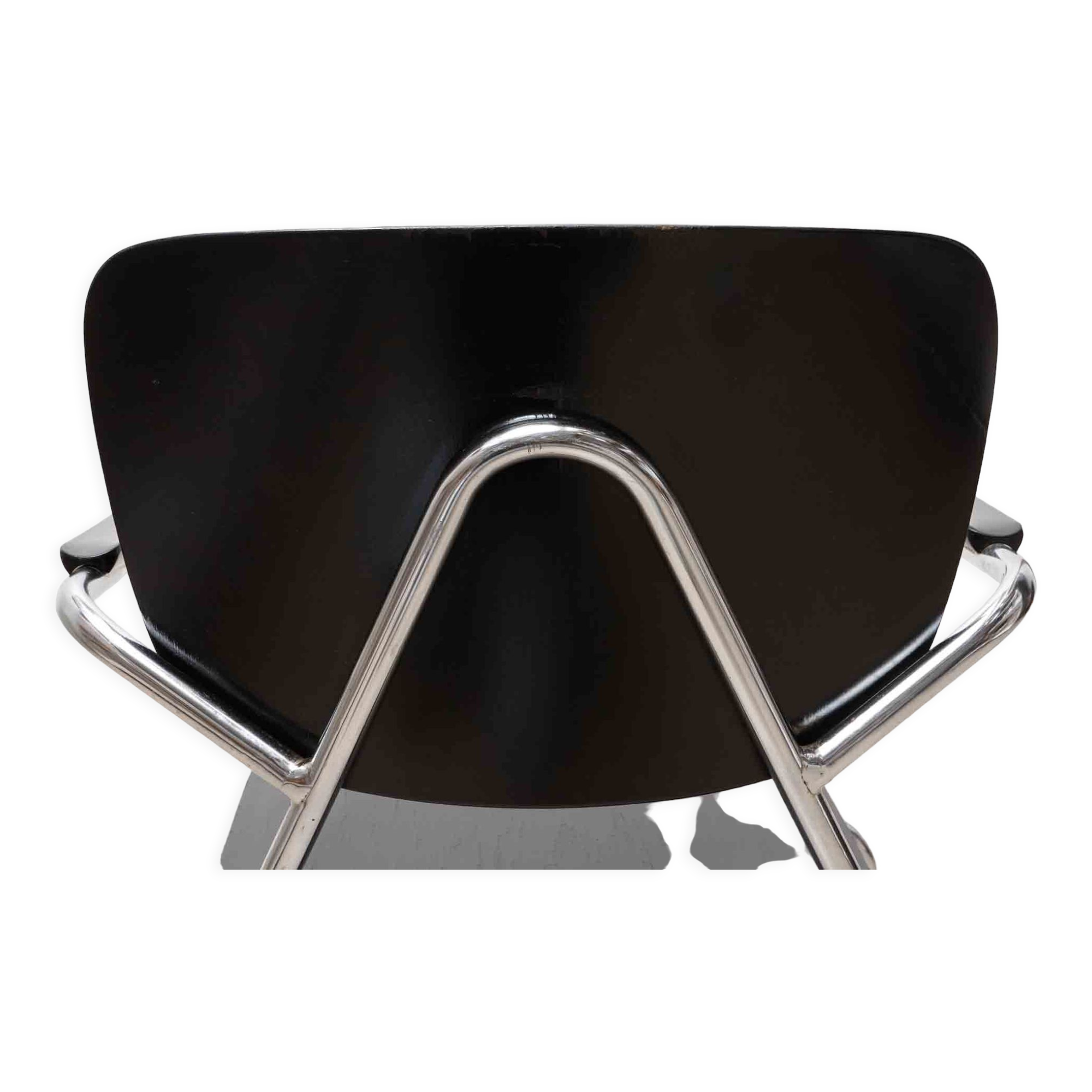 Vintage chair Kho Liang Black and metal with armrests