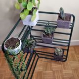 Welded tubular metal corner planter, three-storey, 70 cm