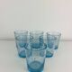 6 vintage blue bubble glass water glasses from Biot.