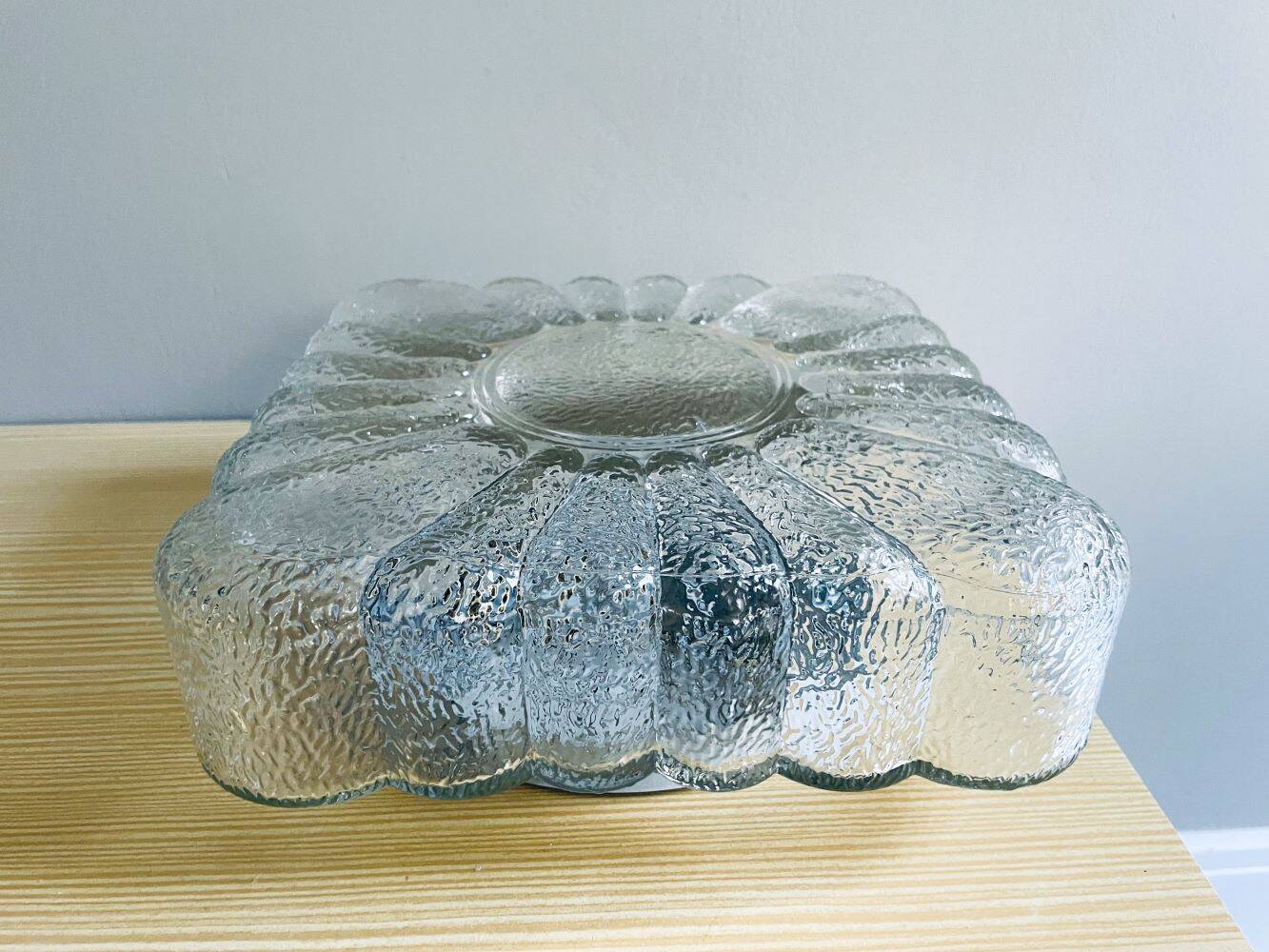 Spanish square textured glass flush mount lamp