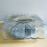 Spanish square textured glass flush mount lamp