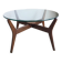 1960s round coffee table in teak and glass