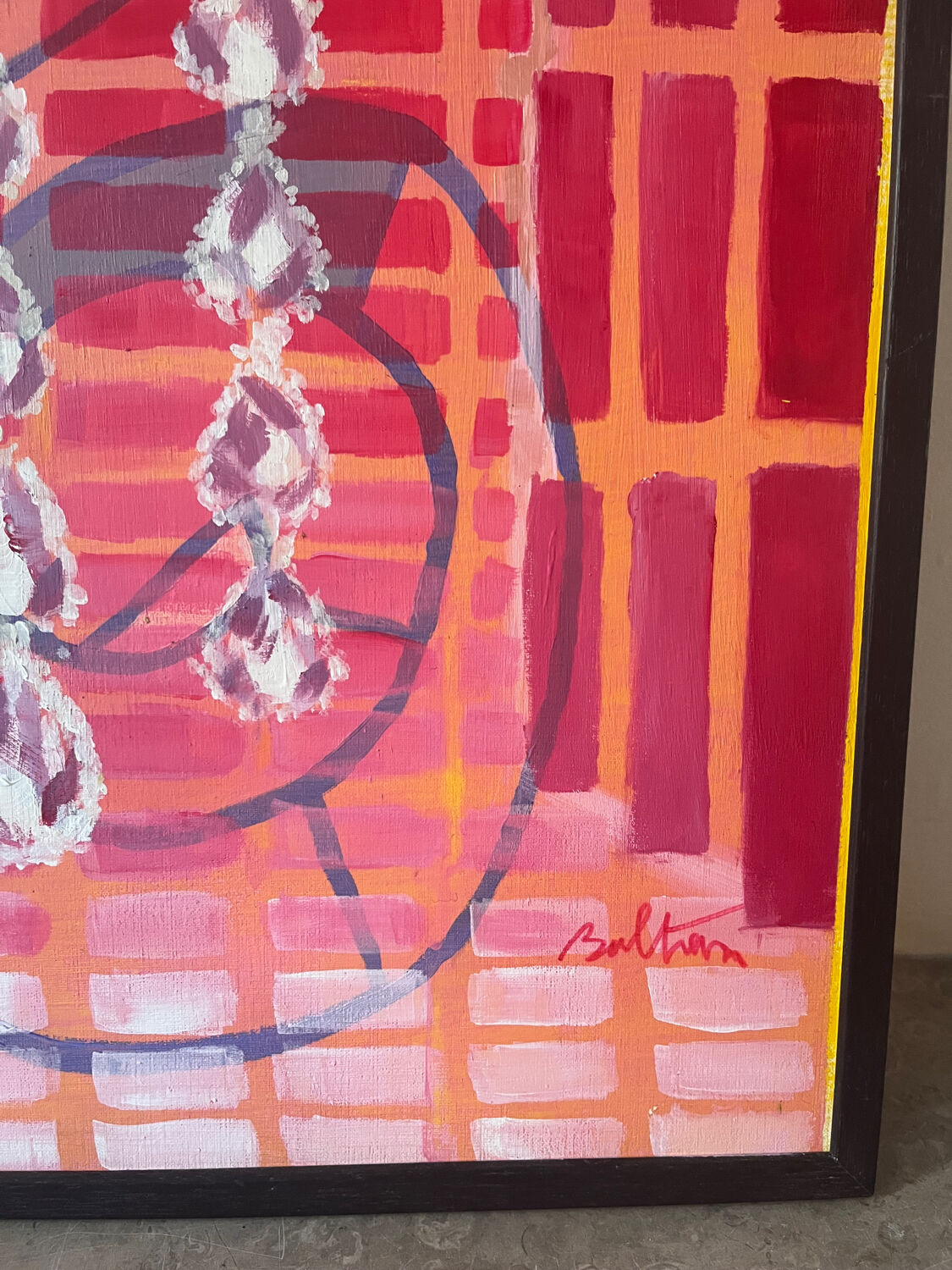 Abstract "Éclat" oil on canvas signed Baltran