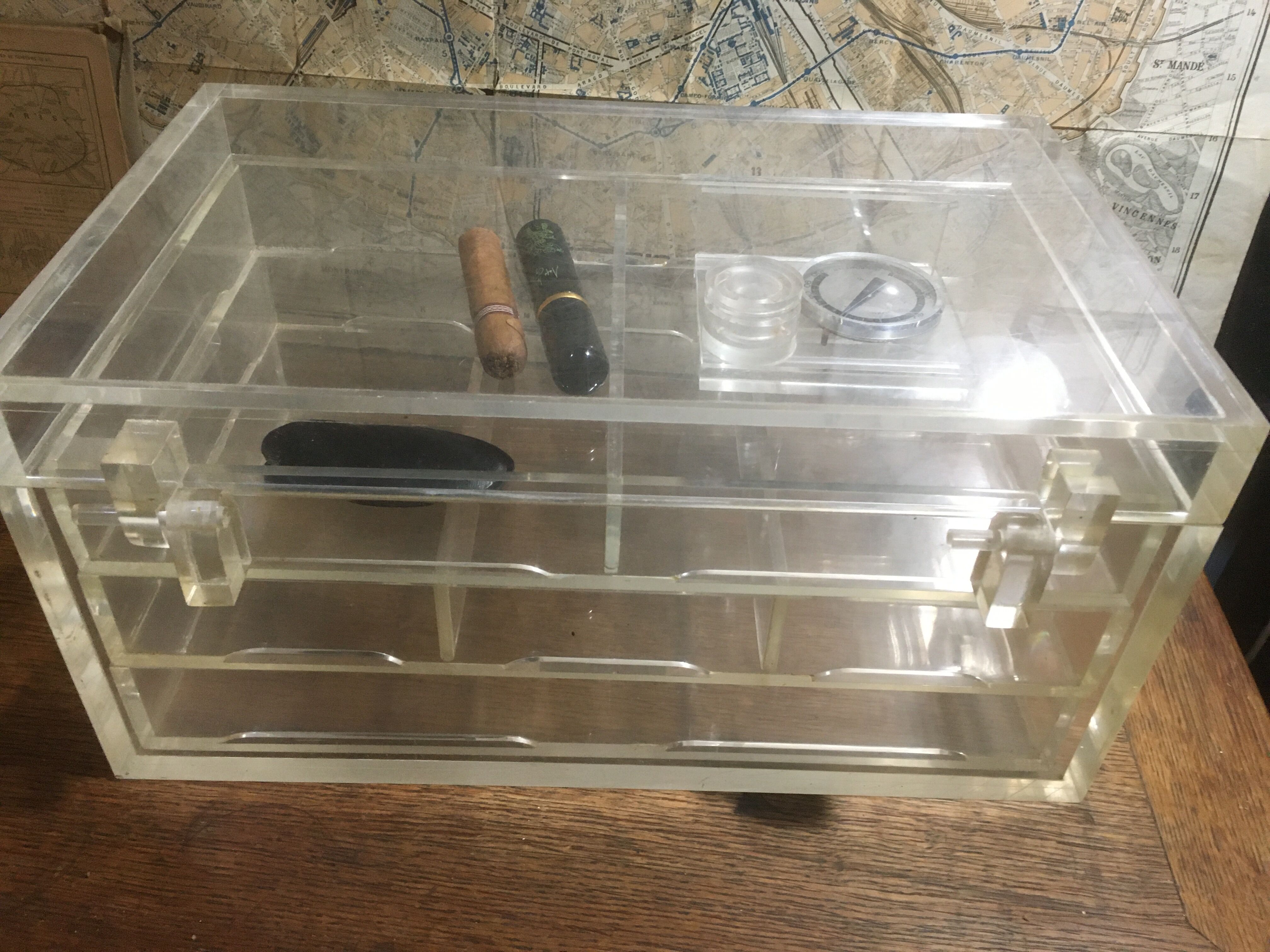 Vintage Plexiglas cigar cellar