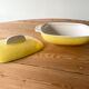 Flat and lid in yellow earthenware from Salins